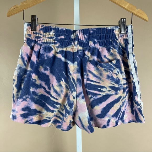 adidas Originals Small 3 stripe French terry shorts tie dye sporty casual - Picture 5 of 14